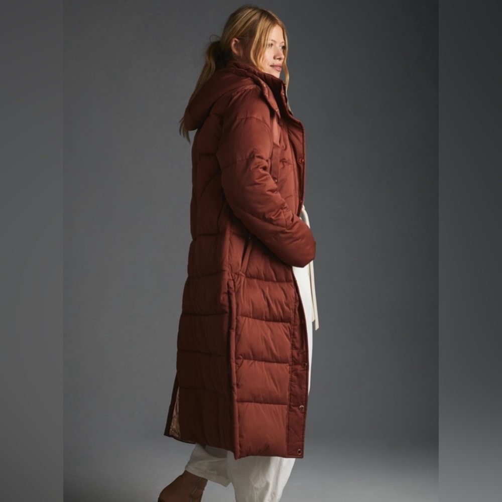 Avec Les Filles Rose Gold Hardware Longline Puffer Women's Coat Copper XS